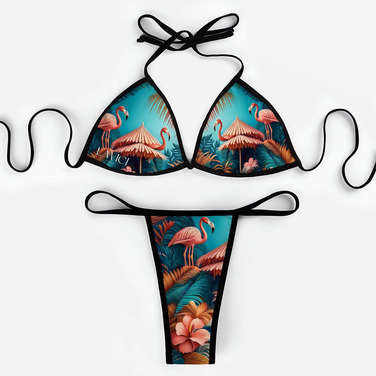 Thong Bikini "Flamingo Chic"