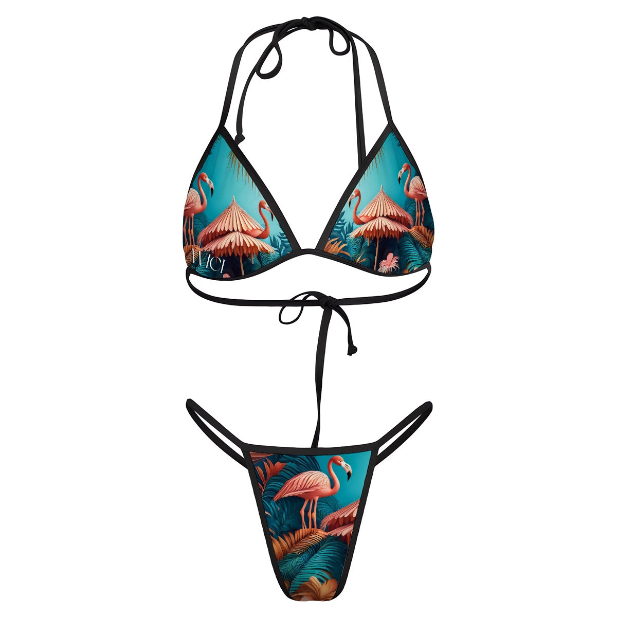 Thong Bikini "Flamingo Chic"